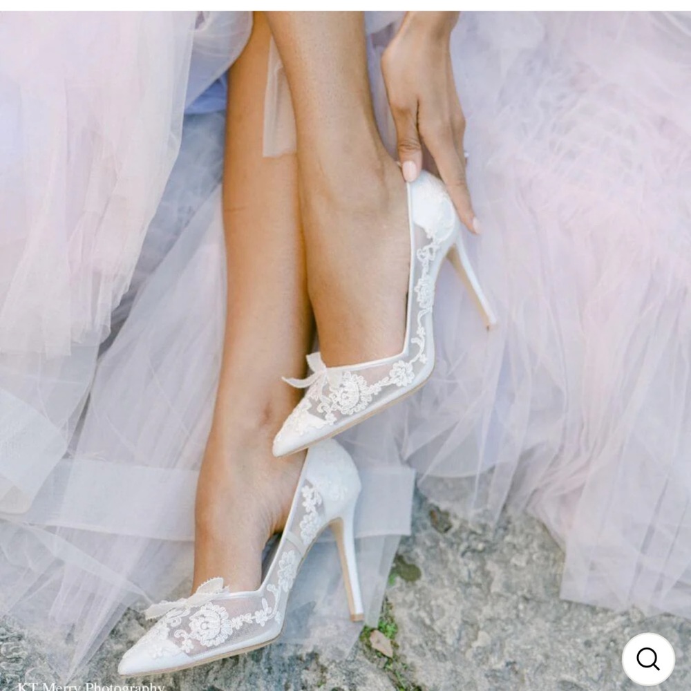 Bella Belle white lace wedding heel